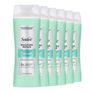 Suave Moisture Repair Shampoo, a premium imported choice for hydrated hair, available at Curat Cart. Nourish with hyaluronic acid and aloe vera.