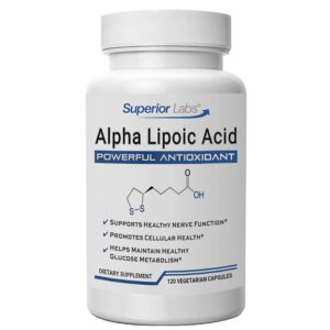 Superior Labs Alpha Lipoic Acid offers premium imported antioxidant support for nerve function and glucose metabolism. Available at Curat Cart.