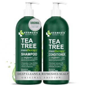 Discover the premium imported Tea Tree Shampoo and Conditioner Set from Curat Cart, invigorating and refreshing for your scalp.