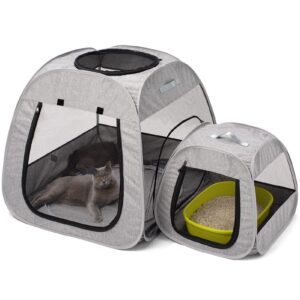 Discover the premium imported Tenrai Portable Cat Playpen, ideal for your feline companion's comfort and play. Available at Curat Cart.