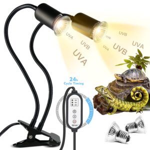 Premium imported TFNN Reptile Heat Lamp with dual UV bulbs, ideal for reptiles. Available at Curat Cart for optimal habitat lighting.