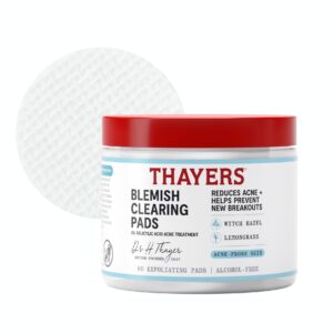 Discover 100% genuine Thayers Blemish Clearing Pads. This 60 pad container features salicylic acid for acne-prone skin.