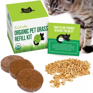 Premium imported Cat Grass Refill Kit from Curat Cart includes organic seeds and growing discs for your feline's health.