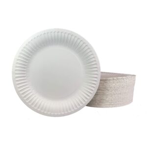 Premium imported Heavy Weight Grease Resistant Paper Plates from Curat Cart, perfect for hosting and outdoor events.