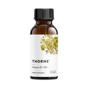 Thorne Vitamin D K2 Liquid is a premium imported dietary supplement, available at Curat Cart, for optimal health benefits.