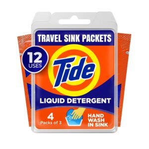 Discover Tide Liquid Laundry Detergent in premium imported travel sink packets, perfect for hand washing. Available at Curat Cart.