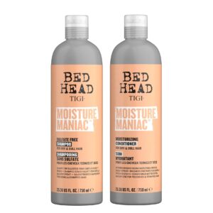 TIGI Bed Head Moisture Maniac Set, a premium import for hydration, features sulfate-free shampoo and moisturizing conditioner. Available at Curat Cart.