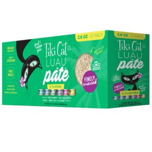 Tiki Cat Luau Pâté Wet Cat Food, a premium imported choice, features finely minced textures in a 12-pack box at Curat Cart.