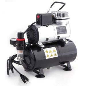 Timbertech Airbrush Mini Compressor, a premium imported product, perfect for artists seeking precision. Available at Curat Cart.