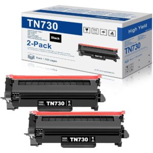 Premium imported TN730 Black Toner Cartridges, high yield, 2-pack, ideal for quality printing. Available at Curat Cart.