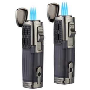 Discover the TOMOLO Cigar Lighter Triple Jet Flame, a premium import perfect for connoisseurs, available at Curat Cart.