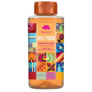 Experience the premium imported Tree Hut Body Wash Sweet Punkin, a hydrating gel wash with a delightful scent of apricot, punkin, and sandalwood. Available at Curat Cart.
