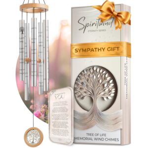 Elegant Tree of Life Memorial Wind Chimes in premium imported packaging, a perfect sympathy gift from Curat Cart.