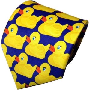 Discover the TrendyLuz Rubber Duck Necktie, featuring vibrant yellow ducks on a blue background. 100% Genuine product.