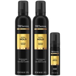 TRESemmé Extra Hold Mousse, a premium import for professional styling and frizz control, available at Curat Cart.