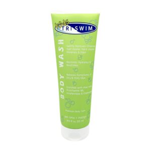 TRISWIM Chlorine Removal Body Wash, 100% genuine product, gently restores and hydrates kids' skin with Zen lime and mango.