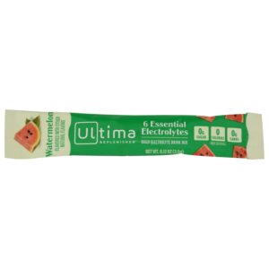 Experience ULTIMA REPLENISHER Watermelon Electrolyte Drink, a premium imported mix with 6 essential electrolytes. Available at Curat Cart.
