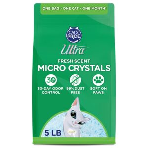 Premium imported Ultra Fresh Scent Micro Crystals Litter offers 30-day odor control and is 99% dust-free. Shop now at Curat Cart.
