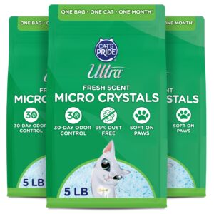 Discover Ultra Fresh Scent Micro Crystals Litter, a premium import from Curat Cart for 30-day odor control, soft on paws.