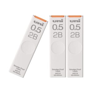 Premium imported Uni Mechanical Pencil Core Lead Refill, featuring 40 smudge-proof 2B leads for precision writing. Available at Curat Cart.