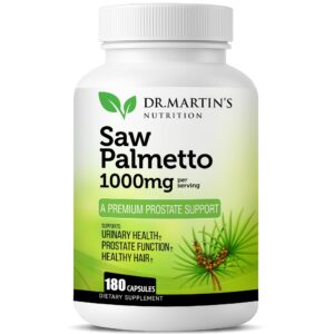 USA Grown Saw Palmetto Capsules - Front Packaging With Key Benefits | Authentic Curat Cart Stock