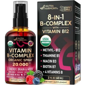 Discover USDA Organic Vitamin B-Complex spray, a premium import for energy and mood support, available at Curat Cart.