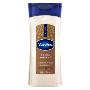 Vaseline Cocoa Radiant Body Gel Oil - Front Packaging With Key Benefits | Authentic Curat Cart Stock