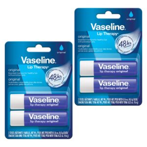 Vaseline Lip Therapy Care Original - Front Packaging With Key Benefit Callouts | Authentic Curat Cart Stock