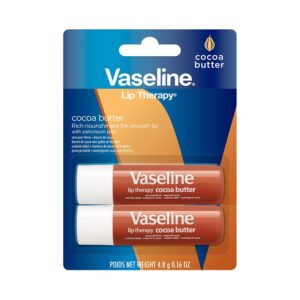 Vaseline Lip Therapy Cocoa Butter - Front Packaging With Cocoa Butter Benefits | Genuine Imported Product