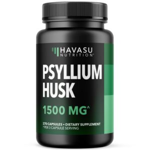 Premium imported Vegan Psyllium Husk Fiber Capsules from Curat Cart, offering 1500 MG per serving for enhanced digestive health.