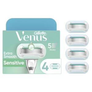 Discover the premium imported Venus Deluxe Smooth Sensitive Razor Refills at Curat Cart, offering an extra smooth shave with 5 blades.