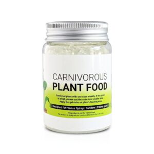 Premium imported Venus Flytrap Food Solid Gel in a clear jar, designed for carnivorous plants. Available at Curat Cart.