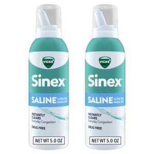Vicks Sinex Saline Nasal Spray - Front Packaging With Key Benefits | Authentic Curat Cart Stock