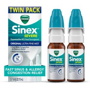 Vicks Sinex Severe Allergy Nasal Spray - Front Packaging With Key Benefit Callouts | Authentic Curat Cart Stock