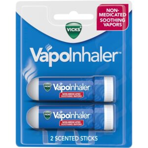 Vicks VapoInhaler Portable Nasal Inhaler - Front Packaging With Key Benefits | Authentic Curat Cart Stock