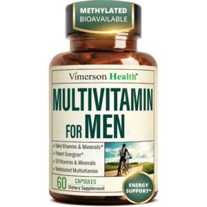 100% Genuine Vimerson Health Multivitamin for Men, 60 capsules for daily energy and wellness support.
