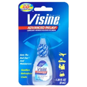 Visine Red Eye Relief Drops provide premium imported relief for redness and dryness. Available at Curat Cart for refreshed eyes.