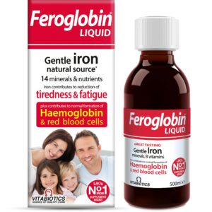 Discover the premium imported Vitabiotics Feroglobin Liquid, a blend of 14 minerals for energy and vitality. Available at Curat Cart.