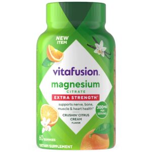Vitafusion Magnesium Citrate Gummies offer premium imported support for nerve, bone, muscle, and heart health. Available at Curat Cart.