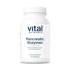 Vital Nutrients Pancreatic Enzymes - Front Packaging With Product Name | Curat Cart India