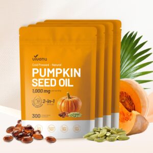 VivoNu Pumpkin Seed Oil Capsules in premium imported packaging, offering 1,000 mg per serving for optimal health. Available at Curat Cart.