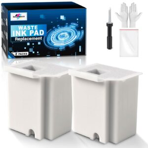 Premium imported Waste Ink Pad Replacement, featuring two packs, gloves, and tool kit for seamless printer maintenance. Available at Curat Cart.