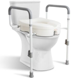 WeHwupe Raised Toilet Seat with Handles offers premium support and stability, ideal for enhanced comfort. Available at Curat Cart.