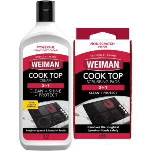 Weiman Cooktop Cleaner offers powerful cleaning and protection, a premium import for spotless surfaces. Available at Curat Cart.