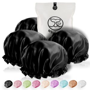 Premium imported WhaleLife Shower Cap Waterproof Reusable in sleek black. Available at Curat Cart for ultimate hair protection.