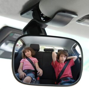 Wide Angle Convex Rearview Mirror enhances safety for families, a premium import available at Curat Cart.