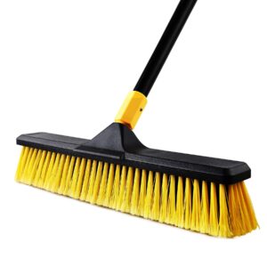 Yocada Heavy-Duty Push Broom with vibrant yellow bristles, a premium import available at Curat Cart for efficient cleaning.