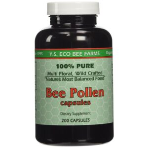 Discover Y.S. ECO Bee Farms Bee Pollen capsules, a premium imported dietary supplement, available at Curat Cart for enhanced wellness.