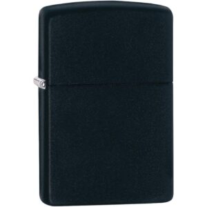 Zippo Classic Black Matte Lighter - Front Profile Matte Black Lighter | Genuine Imported Product
