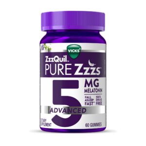 ZzzQuil Pure Zzzs Melatonin Gummies - Front Packaging With Key Benefits | Authentic Curat Cart Stock